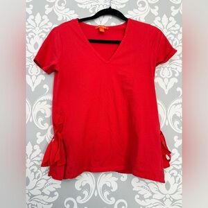 4/$25 • Joe‎ Fresh Vneck Side Tie Detail Cotton Top